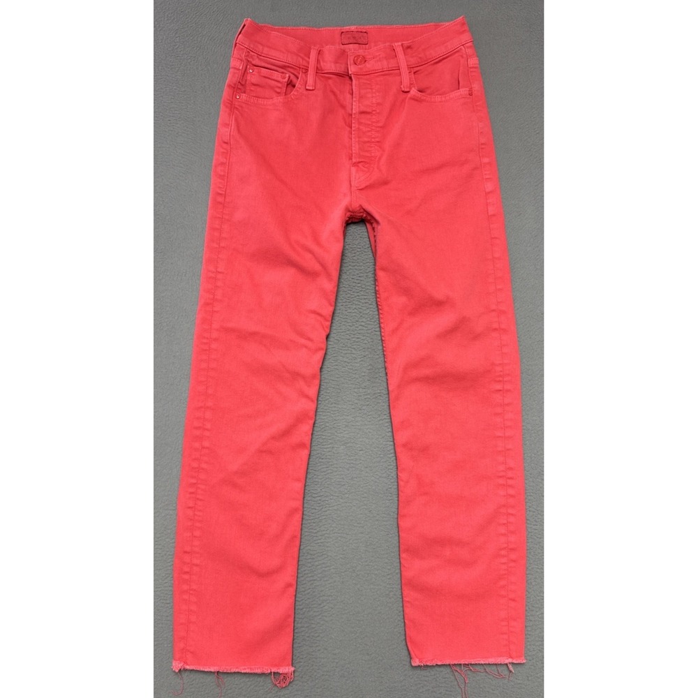 Mother Tomcat Ankle Fray Play Date Jeans Sz 27 (26x26) Coral Beachy Luxury Denim